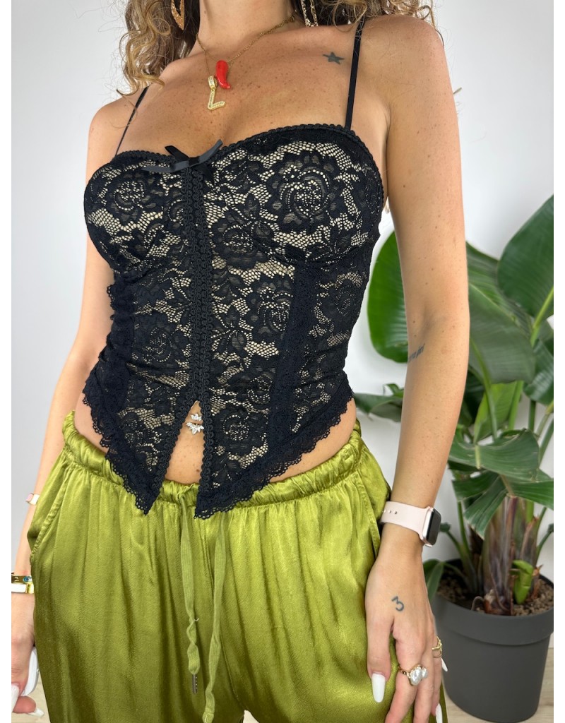 BUSTIER TOTAL PIZZO NERO