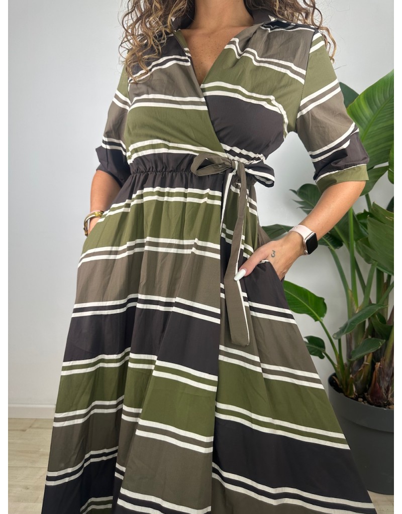 LONG DRESS SABRY MARRONE VERDE