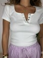 T-SHIRT COSTINE ALIDA BIANCA