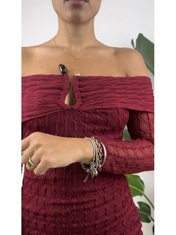 LONG DRESS MANUELA BORDEAUX