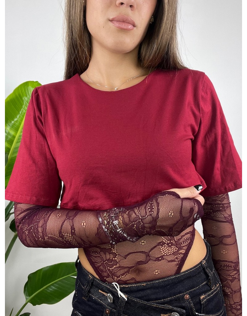T-SHIRT LOSY BORDEAUX