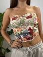 BUSTIER ECONOMY FIORI ROSSI