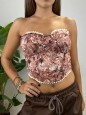 BUSTIER ECONOMY FIORI ROSA