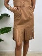 DRESS SIMILDAINETTO FRANGE CAMEL