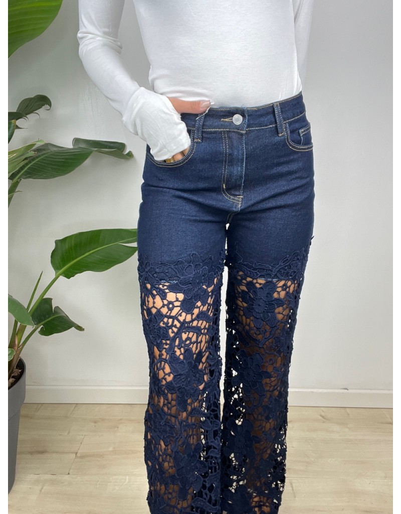 JEANS MACRAME BLU