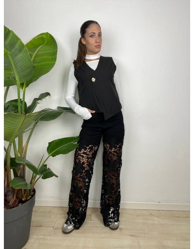 JEANS MACRAME NERO