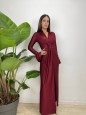 LONG DRESS LICRA INCROCIO BORDEAUX