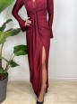 LONG DRESS LICRA INCROCIO BORDEAUX