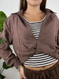 CAMICIA CON CANOTTA RIGHE MARRONE