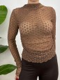 MAGLIA FIORY MARRONE