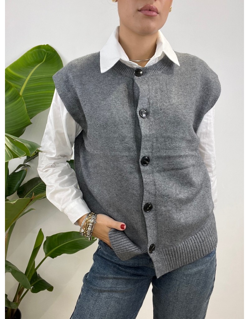 PULL GILET JOLIA GRIGIO