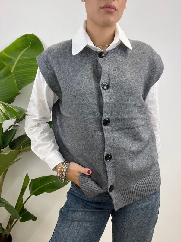 PULL GILET JOLIA GRIGIO
