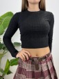PULL CROP TRECCINE NERO