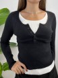 PULL COSTINE BOTTONCINI NERO