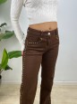 JEANS BORCHIETTE MARRONE