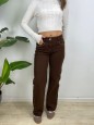 JEANS BORCHIETTE MARRONE