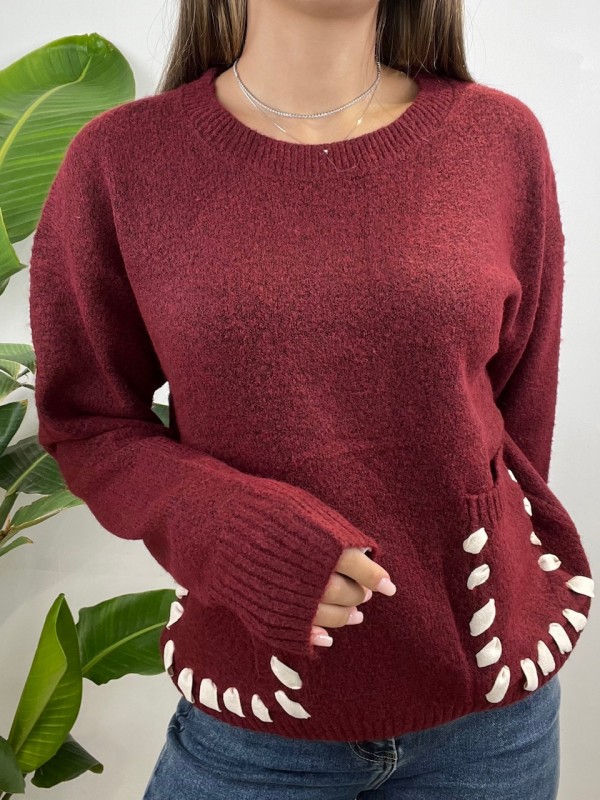 PULLOVER RAFFY BORDEAUX