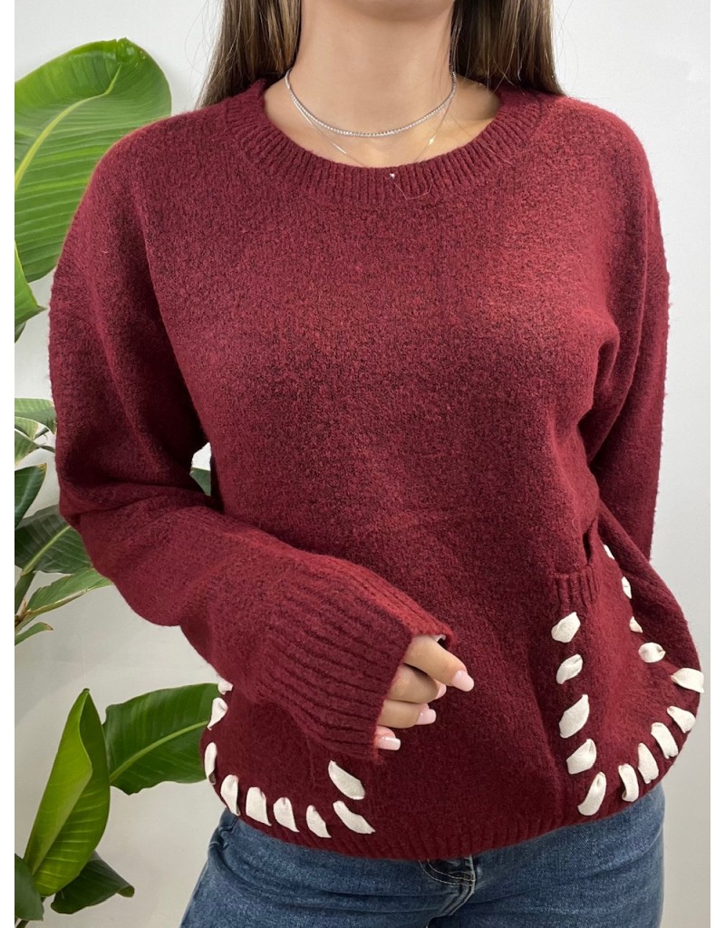 PULLOVER RAFFY BORDEAUX