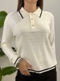 PULL POLO TRECCINE BIANCO
