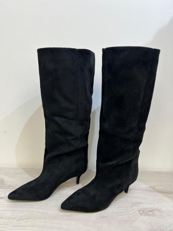 STIVALE GLAMOUR CON TACCO NERO