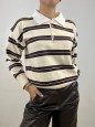 PULL POLO RIGHE BEIGE