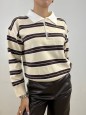 PULL POLO RIGHE BEIGE