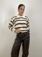 PULL POLO RIGHE BEIGE