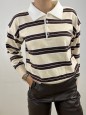 PULL POLO RIGHE BEIGE