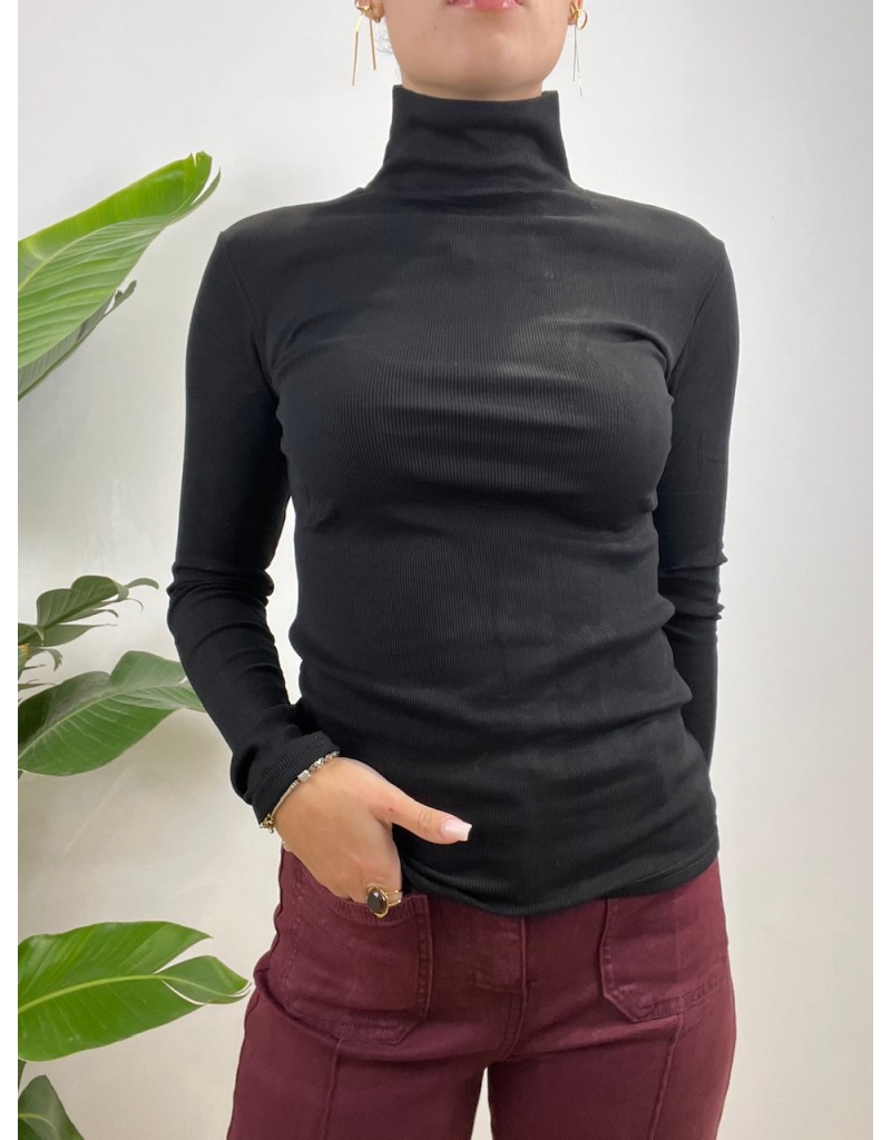 MAGLIA DOLCEVITA COSTINE NERA