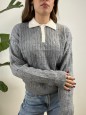 PULLOVER POLO TRECCIONI GRIGIO