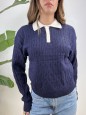 PULLOVER POLO TRECCIONI BLU