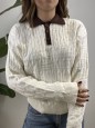 PULLOVER POLO TRECCIONI BIANCO