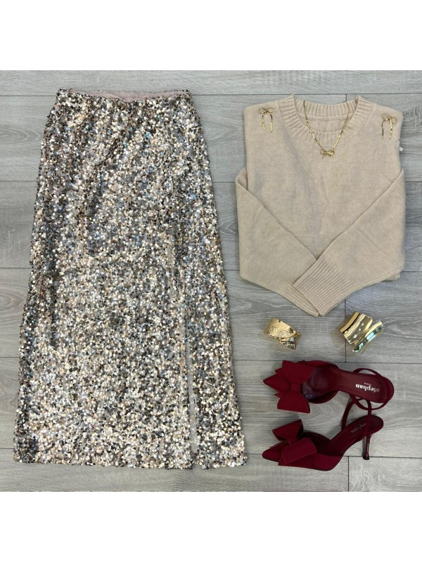 GONNA PAILLETTES ORO