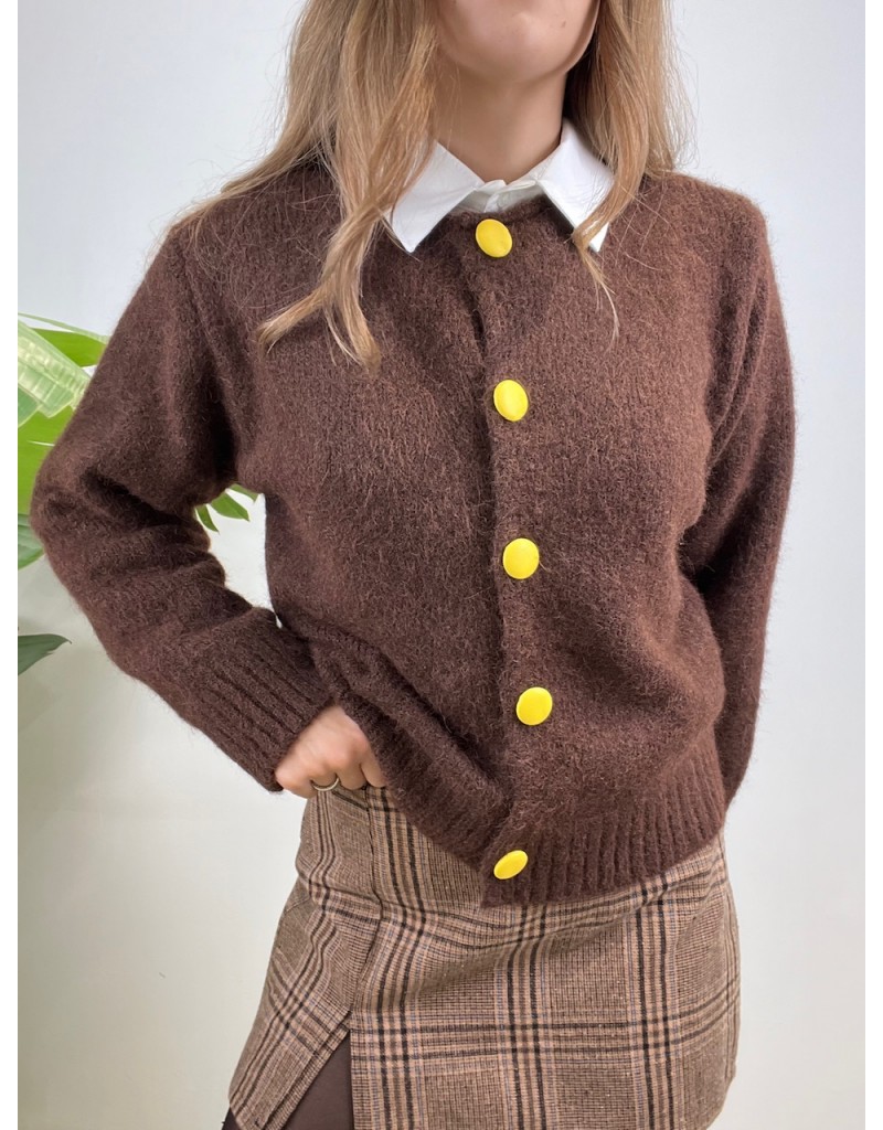 CARDIGAN JOLIE MARRONE