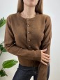 CARDIGAN SIMPLY LUMINA MARRONE
