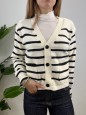 CARDIGAN BOLY RIGHE PANNA