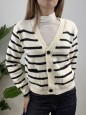 CARDIGAN BOLY RIGHE PANNA