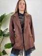 CAPPOTTO BLAZER CON PIZZO MARRONE