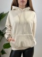 FELPA CON CAPPUCCIO BEIGE