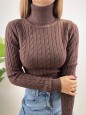 PULL DOLCEVITA TRECCINE MARRONE