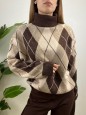 PULLOVER KRETA ROMBI MARRONE