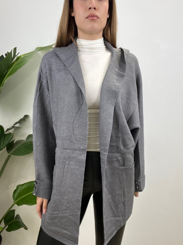 MAXI CARDIGAN FELY GRIGIO