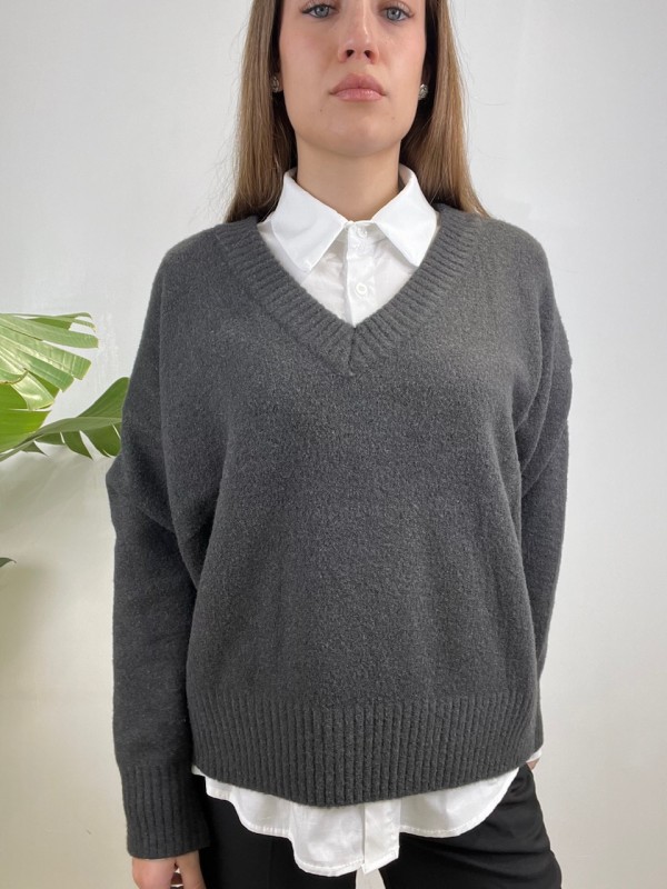 PULLOVER GRAZIA GRIGIO SCURO