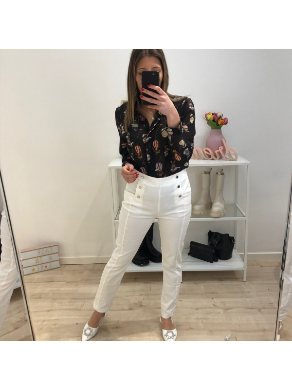 PANTALONE BOTTONI BIANCO