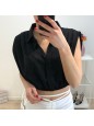 CROP CAMICIA NERO