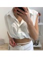 CROP CAMICIA BIANCO