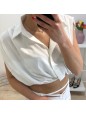 CROP CAMICIA BIANCO