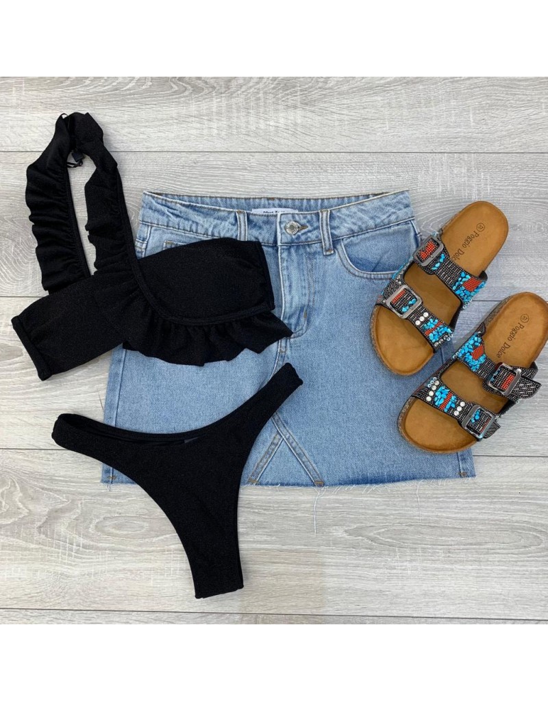 BIKINI MONOSPALLA LUX NERO