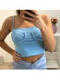 TOP COSTINE AZZURRO