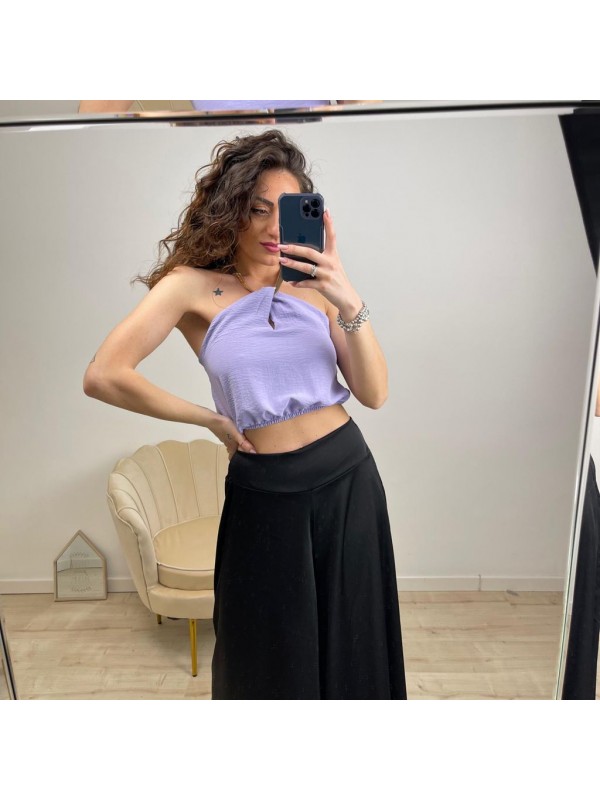 TOP CON COLLANA LILLA